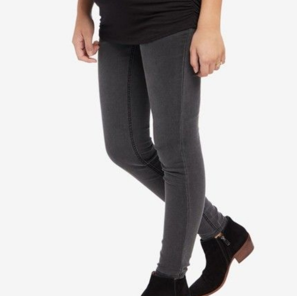 LA Made charcoal skinny maternity jeans